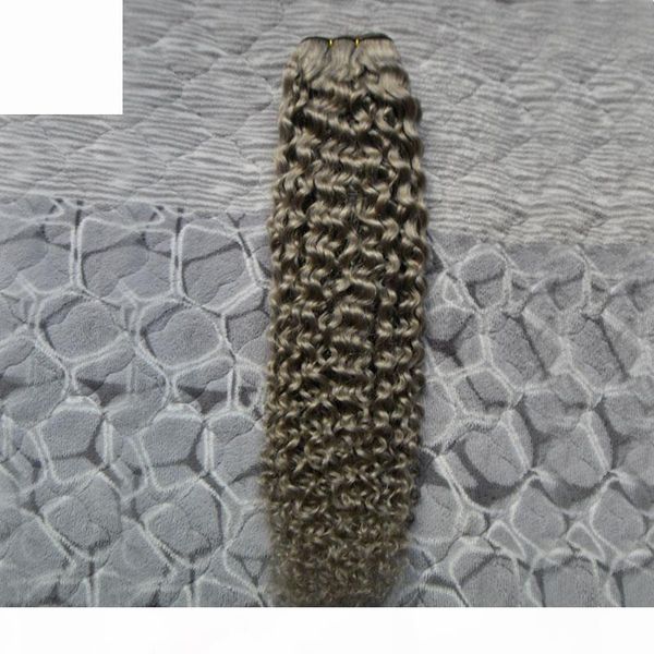 

grey hair weave bundles 100g curly weave human hair 1pcs deep curly brazilian gray hair extensions weave,no shedding, tangle free, Black