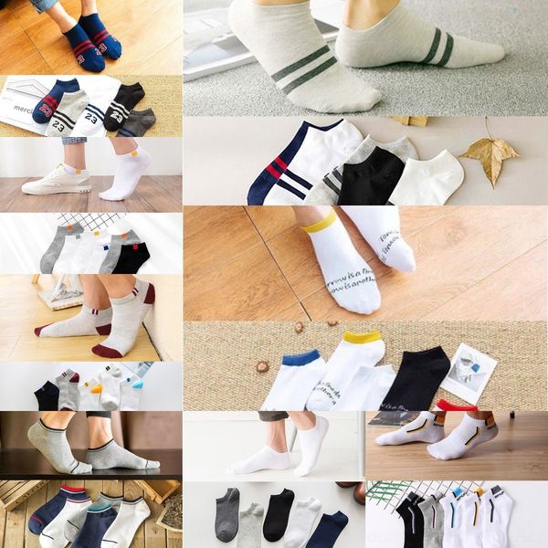 

ndsql new summer socks cotton two mouth deodorant socksparallel bar sports men's breathable sweat absorbing letters shallow bar boat bo, Black