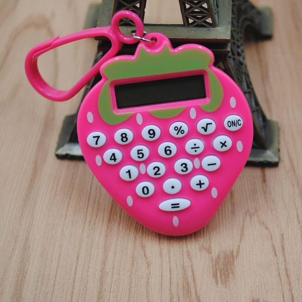 

1pc strawberry shaped calculator new student mini electronic calculator candy color calculating office supplies gift super small h wmtxwz