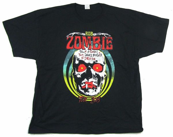 

rob zombie обдумывание tour 2020 black новый официальный merch для мужчин / мальчик с коротким рукавом прохладный тис балахон дизайнеров фут