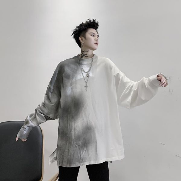 

men's autumn/winter 2020 new slimming half-painted sleeve patchwork loose casual fashion youth men's wear, Black