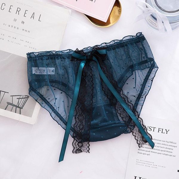 

women's panties summer woman bow briefs solid female thin breathable sweet girl underwear lace transparent lady underpants, Black;pink