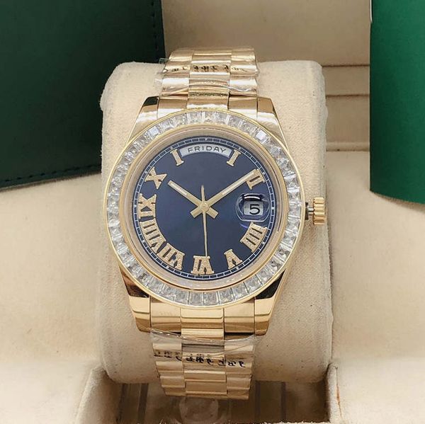 

new fashion men's steel 41mm diamond watch sports stainless men's watch roman mechanical surface automatic labnb, Slivery;brown