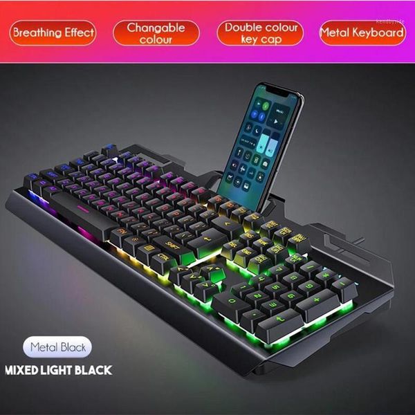 

V2 104 Keys USB Wired Keyboard RGB Rainbow Backlit Anti-ghosting Gaming Mechanical Keyboards For Desktop Computer PC Accessories1