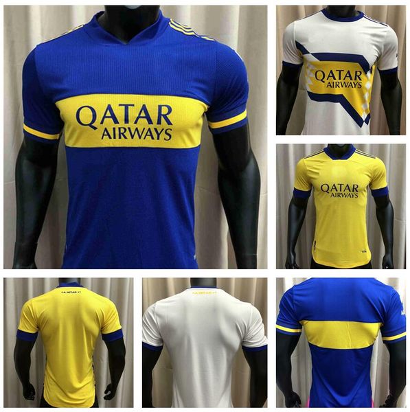 

2020 2021 boca juniors player version soccer jersey maradona tevez de rossi home away 3rd football player shirt, Black;yellow