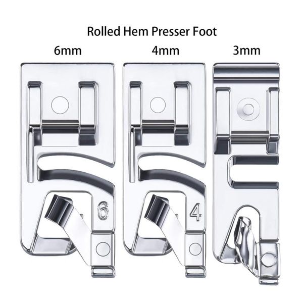 

1pc rolled hem sewing machine presser foot for all low shank snap-on household sewing machine diy accessories, Black