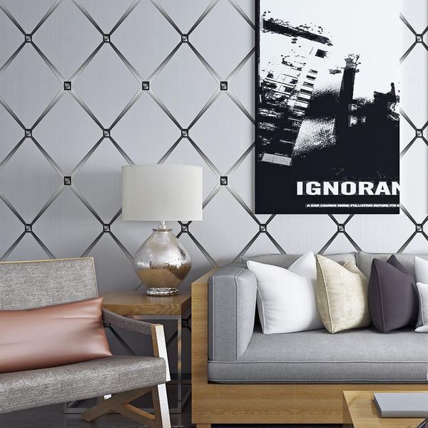 

modern simple non-woven 3d stereo geometric diamond non-woven wallpaper living room tv background wall fashion wallpaper 3d1
