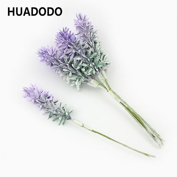 

huadodo 6pcs mini lavender flower silk artificial flowers for diy scrapbook handmade wedding christmas decoration