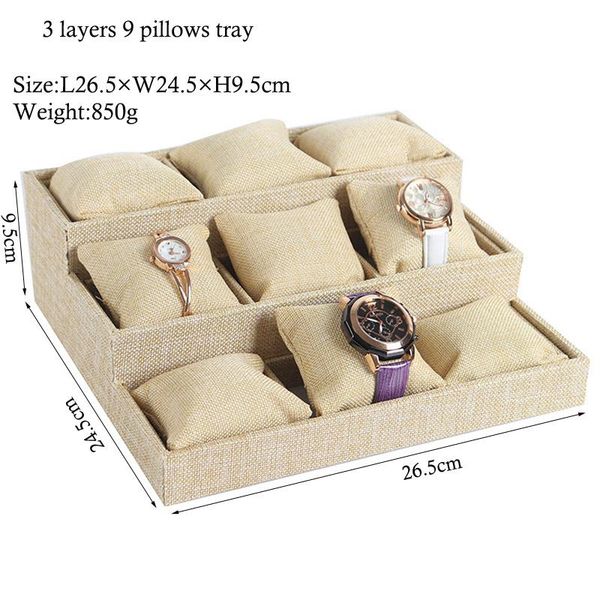 

luxury gray/black velvet jewelry display tray with 3 layers pillow for bangle bracelet watch stand holder show case new arrival, Pink;blue