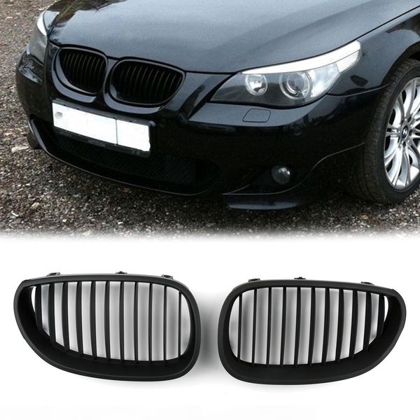 

areyourshop car matt black front grille front kidney grill fit for 2003-2010 bmw e60 e61 5 series car auto accessories parts