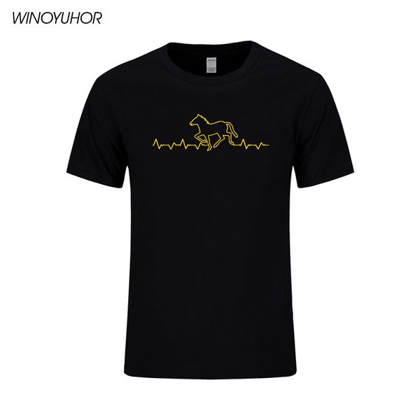 

new summer heartbeat of horse men casual short sleeve fashion riding horse hip hop hoodie designers t shirts sweatshirt