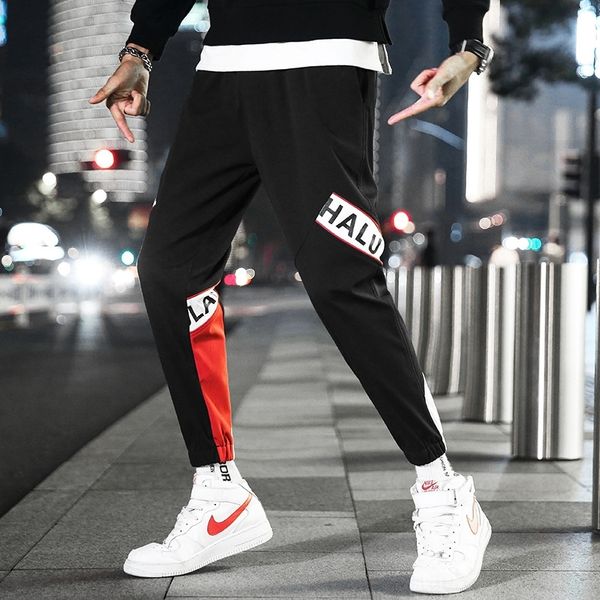 

8685a men's casual small pants 2020 new spring and autumn and binding men's sportswear pants with fashion feet korean casual feet, Blue