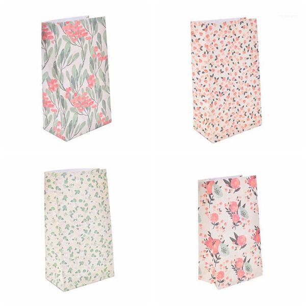 

gift wrap 4x flower paper xmas party holiday cookies bag holder + sticker1