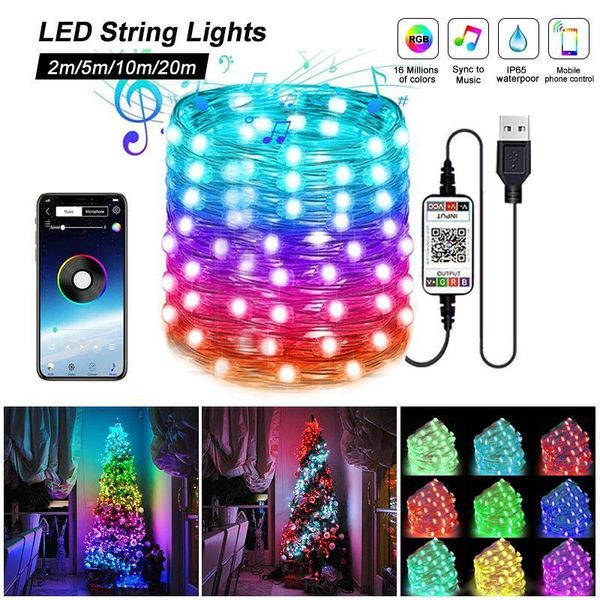 

christmas tree decoration lights custom led string lights app remote control1