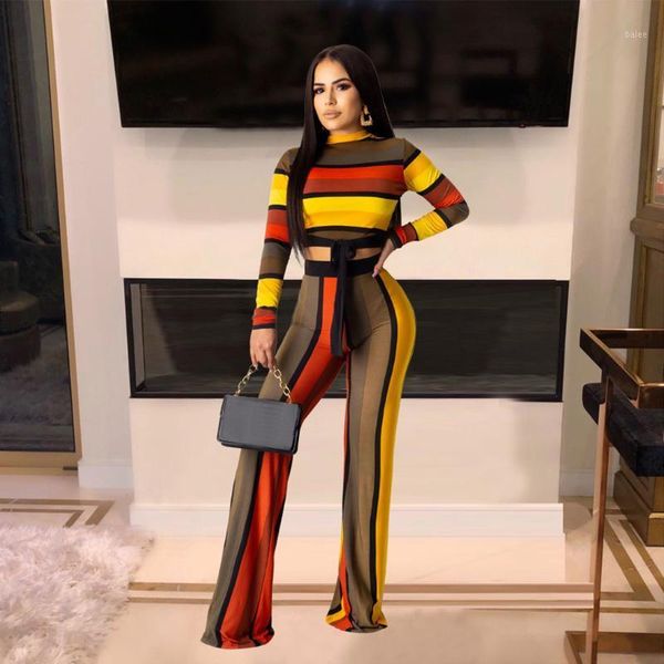 

2pcs african women pants suits vintage o-neck long sleeve blouse women bandage patchwork wide pants club wear long sets g31, White