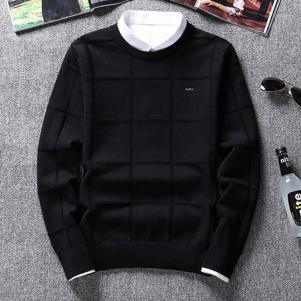 

solid color men sweaters o neck pullover men's sweater men long sleeve casual dress brand male check cashmere knitwear man pull1, White;black