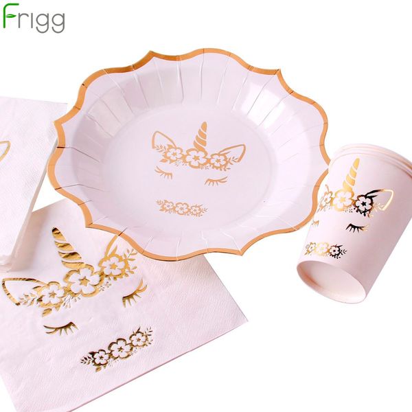 

unicorn kids decoration diy kit plates cups children's party favors goods baby shower decor birthday gift