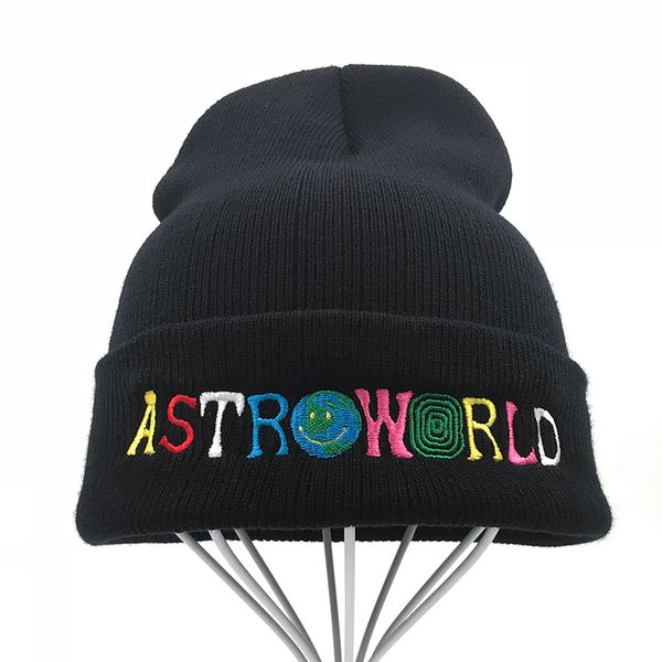 

travi$ knitted hat new beanie embroidery astroworld ski warm winter travis scott skullies beanies, Blue;gray