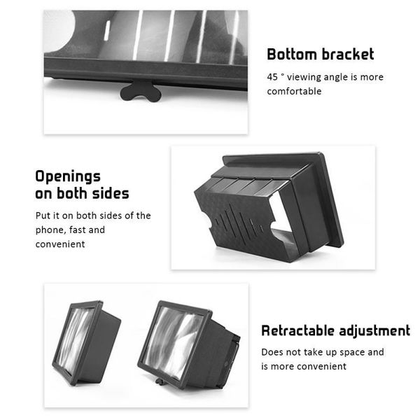 

универсальный мобильный телефон кронштейн экрана 3d hd увеличительное стекло складная видеоусилитель подходит для смартфонов и устройств mp4