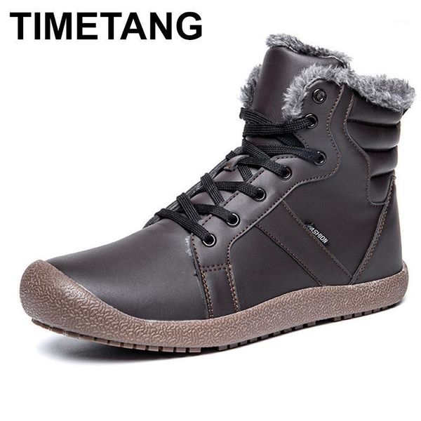 

timetang large size 36-48 hiking shoes winter plush warm snow boots wide(c,d,w) lace up high-winter sneakers1, Black