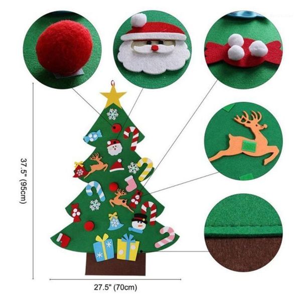 

christmas decorations felt diy mini tree decoration santa stocking kids toys gifts bag fake flowers ornament year1
