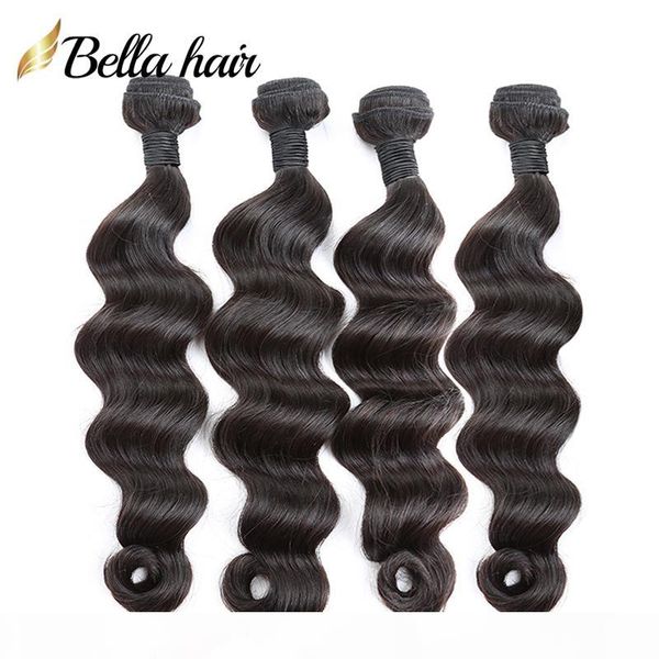 

человек сыпучих волос глубокой волны индийского волос девственница переплетения пучки волос extensions double уток natural color 8 «-34» 3шт, Black