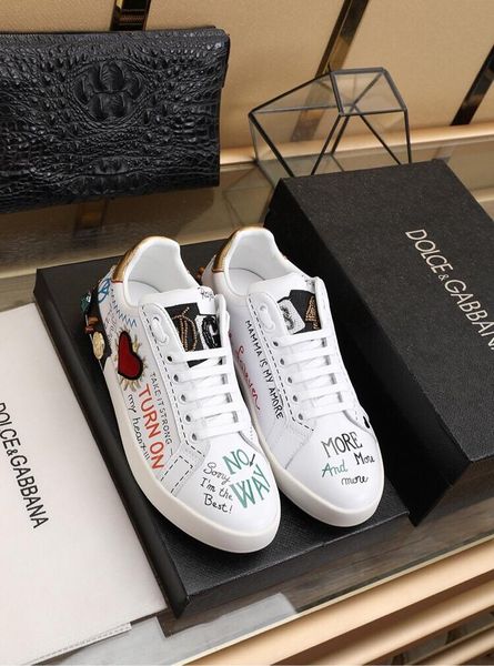 

2020 designer new mens shoes trainers sneakers dolce gabbana dg men's business casual shoes 38-46 1018-2