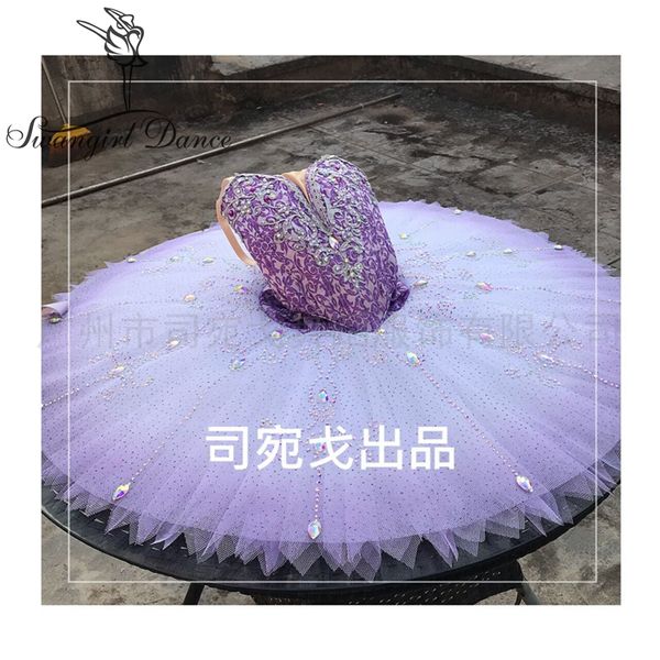 

puprle lilac fairy classical ballet tutus girls professional ballet ballerina stage costume women btr4011, Black;red