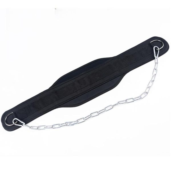 

thick neoprene weight lifting belt for pull up chin kettlebell barbell fitness bodybuilding gym with chain dipping kg-575, Black;gray