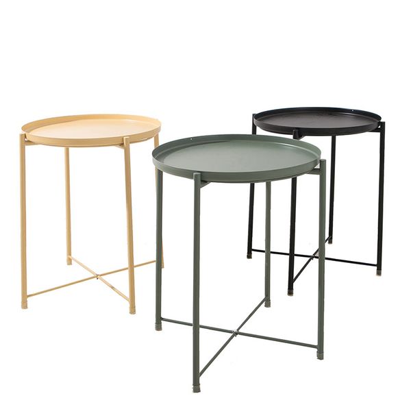 

round metal side table living room waiting room bedroom balcony table