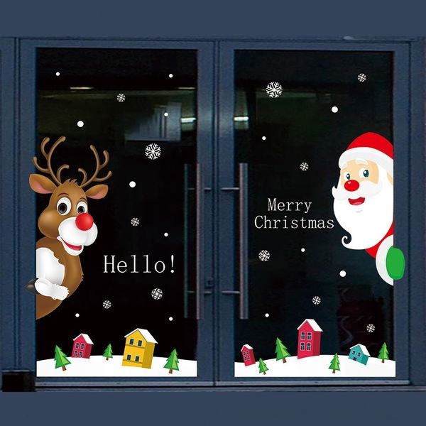 

drlad decoration paper removable nonelectrostatic color glass decoration paper window sticker adhesive christmas christmas adhesive ljplp
