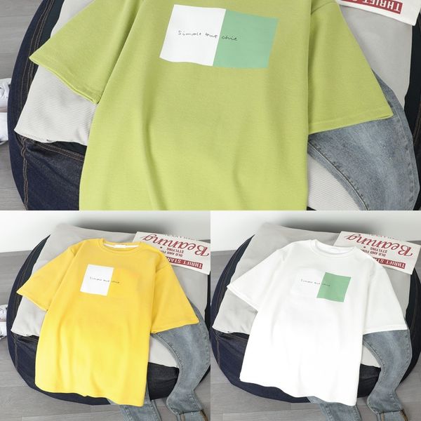 

9zpl7 хлопка 2020 новых корейские ины топ fruitfruit fruitbutter красного greenpure лето с коротким рукавом рубашки женщины свободная чистым, White