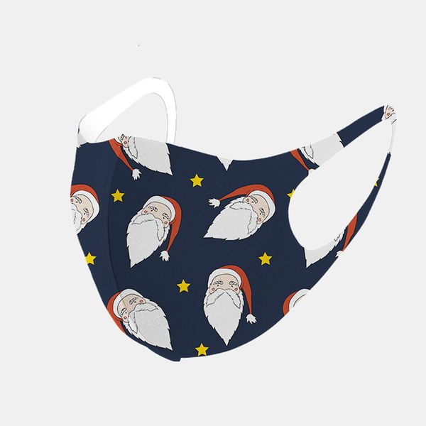 

claus 2020 christmas santa face mask dust-proof breathable elk printing ice silk cotton mask for kid xmas mask