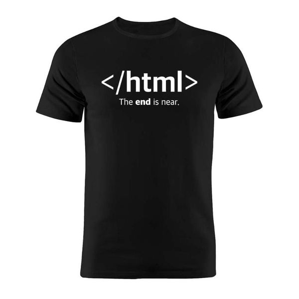 

100% cotton t shirt html the end is near syntax developer joke coder programmer web developer funny geek gift tee, White;black