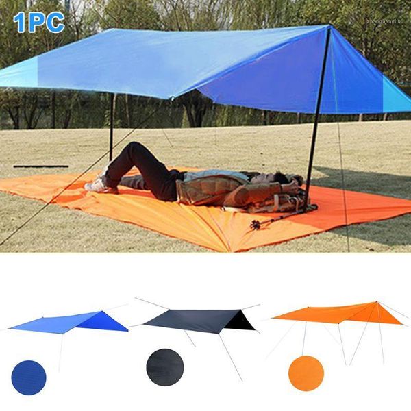 

travel portable outdoor hiking waterproof camping tarp survival gear dustproof anti tear 4 in1 picnic lightweight beach awning1