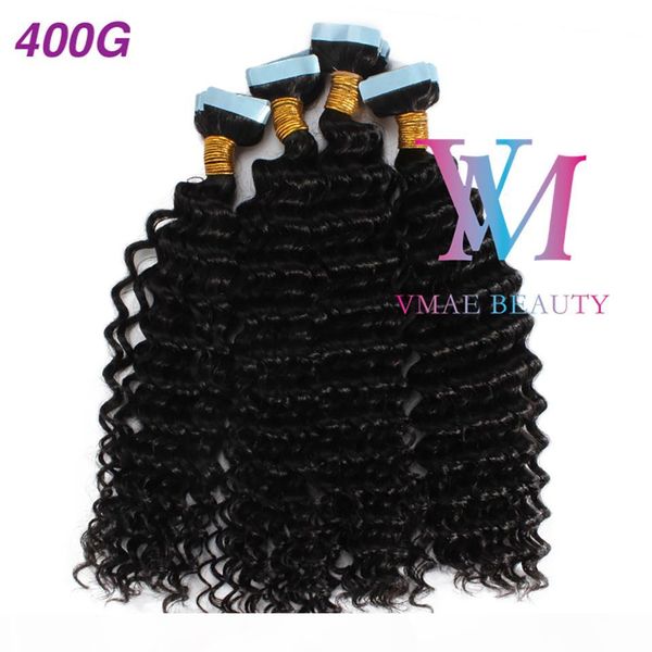 

vmae natural color tape in silk straight afro kinky завитые тела deep water wave 4a 4b 4c бразильский remy девственницы человеческих волос, Black