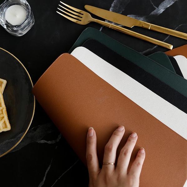 

кожаный placemat minimalist водонепроницаемый и нефтяной доказательство мелодичное коврик бытовая чаша коврик плита теплоизоляционный коврик