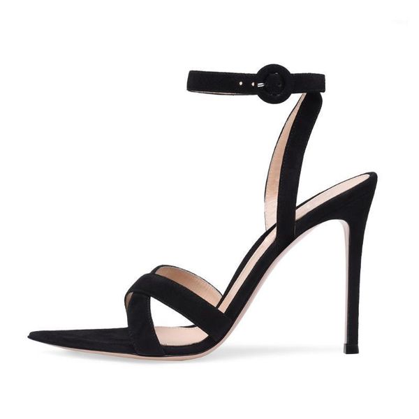 

sandals lucky2021 cross women's black band ultra high heel pointed banquet shoes chengdu straight1