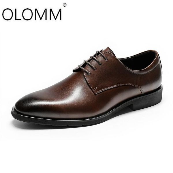 

handmade first layer cow leather formal wear business casual shoes zapatos de hombre dress shoes men, Black