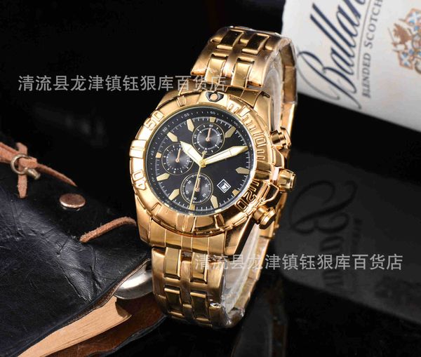 

2020 selling stainless steel six pin feitian quartz watch, Slivery;brown