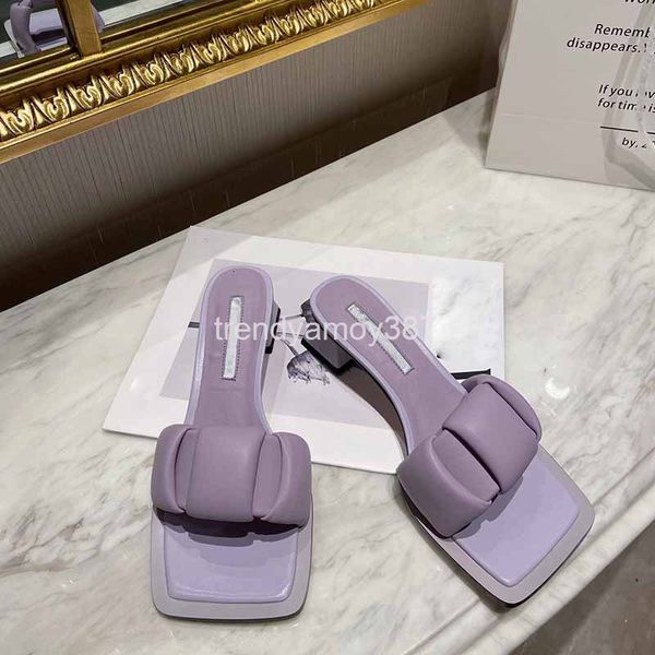 

slippers jumei fairy style bread sandals net red square head thick middle heel wear muller women's shoes outside, Black