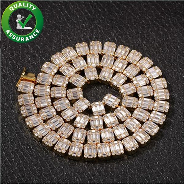 

diamond necklace iced out tennis chain hip hop jewelry mens women luxury designer necklaces gold silver charms rapper bling chains fashion, Black
