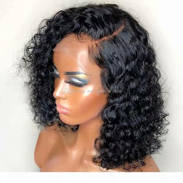 

5x5 150% pu skin silk lace front human hair wigs brazilian remy pre-plucked human hair wig for black women short bob wig, Black;brown