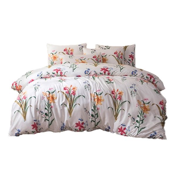 Sucsees Shabby Bedding Floral Set Botanical Folhas Reversíveis Cobertura de Edredor Conjunto Twin Queen King Consolador Capa com fecho de zíper 201021