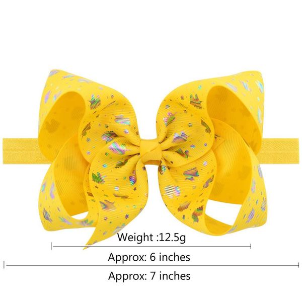 

12pcs/lot 6 inch elegant print bows headbands for kids girl colorful elastic hairband hair accessories 843 q wmttib