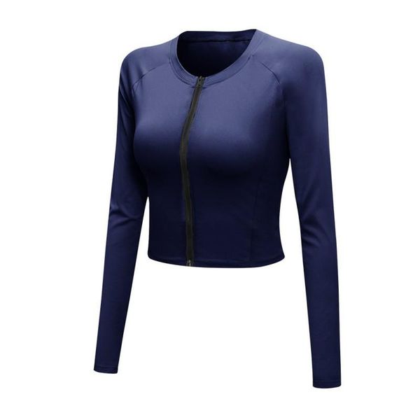 

yoga outfits ladies zipper shirt long sleeve running training workout clothes quick-drying stretch tight women casual sport shirt/, White;red