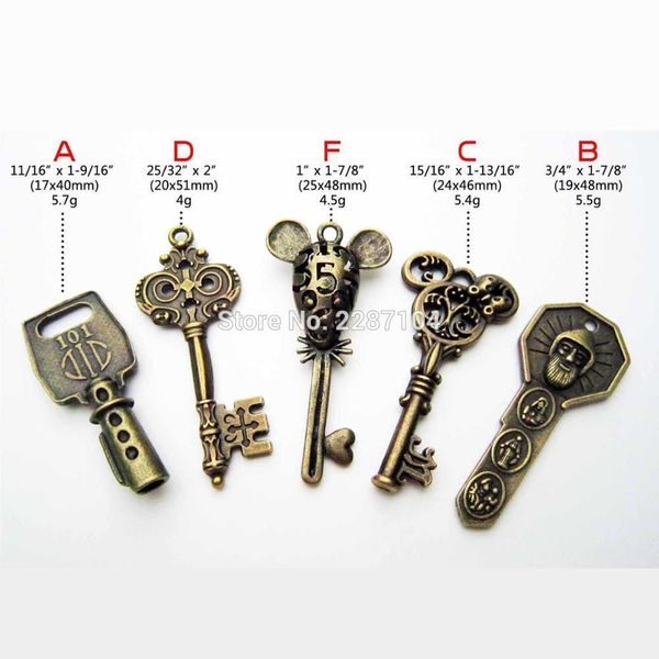 

25pcs heavy duty большой brass урожай ретро старый вид декора ключ ожерелье steampunk амулеты амулет ювелирных изделий diy set2 wmtjjy xhlig