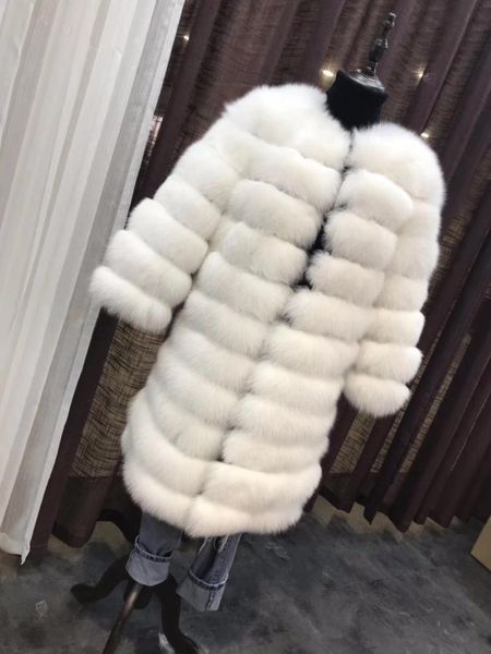 

women's fur & faux lady natural real fashion women coat, Black