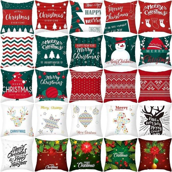 

xmas case cover 17'' cushion pillow noel santa claus 2020 merry gift home decor christmas ornaments new year
