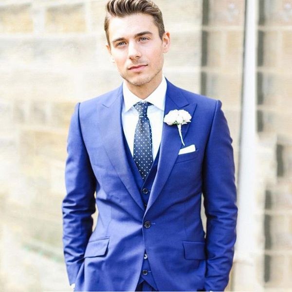 

men suits royal blue peaked lapel wedding suits for man bridegroom groomsmen custom made slim fit formal tuxedos man blazer mens jacket, Black;gray